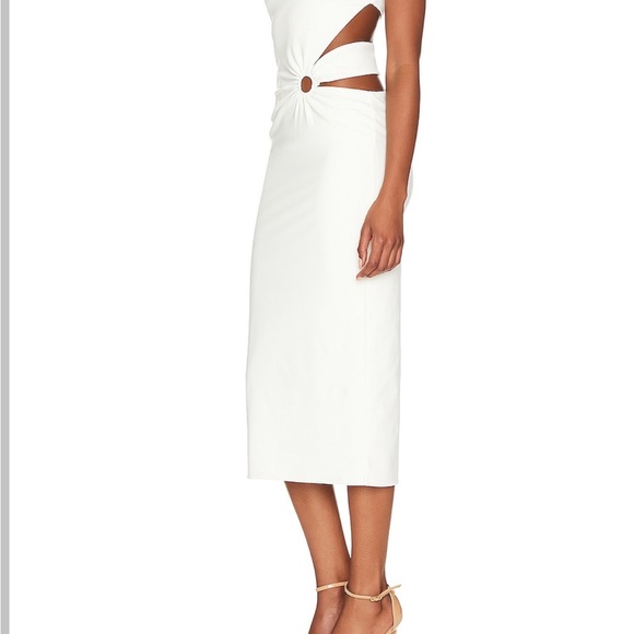 Off white midi dress with cut outs - Picture 7 of 11